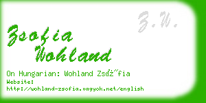 zsofia wohland business card